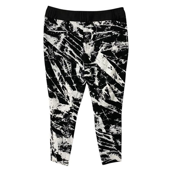 Helmut Lang Pants - Helmut Lang Marble Jogger Pants in Black and White Rayon